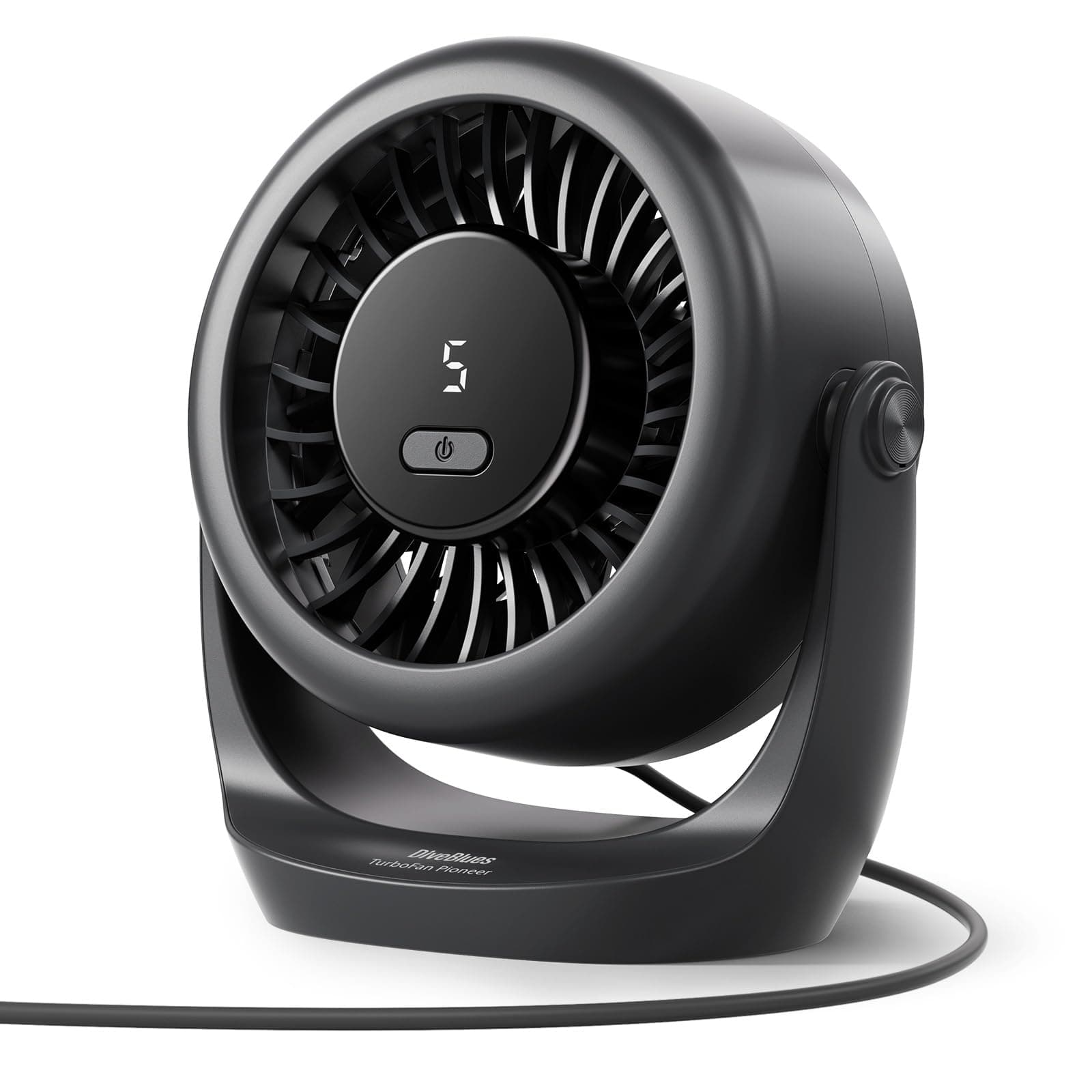 Diveblues 5-Speed USB Mini Desk Turbo Fan (Black or White)