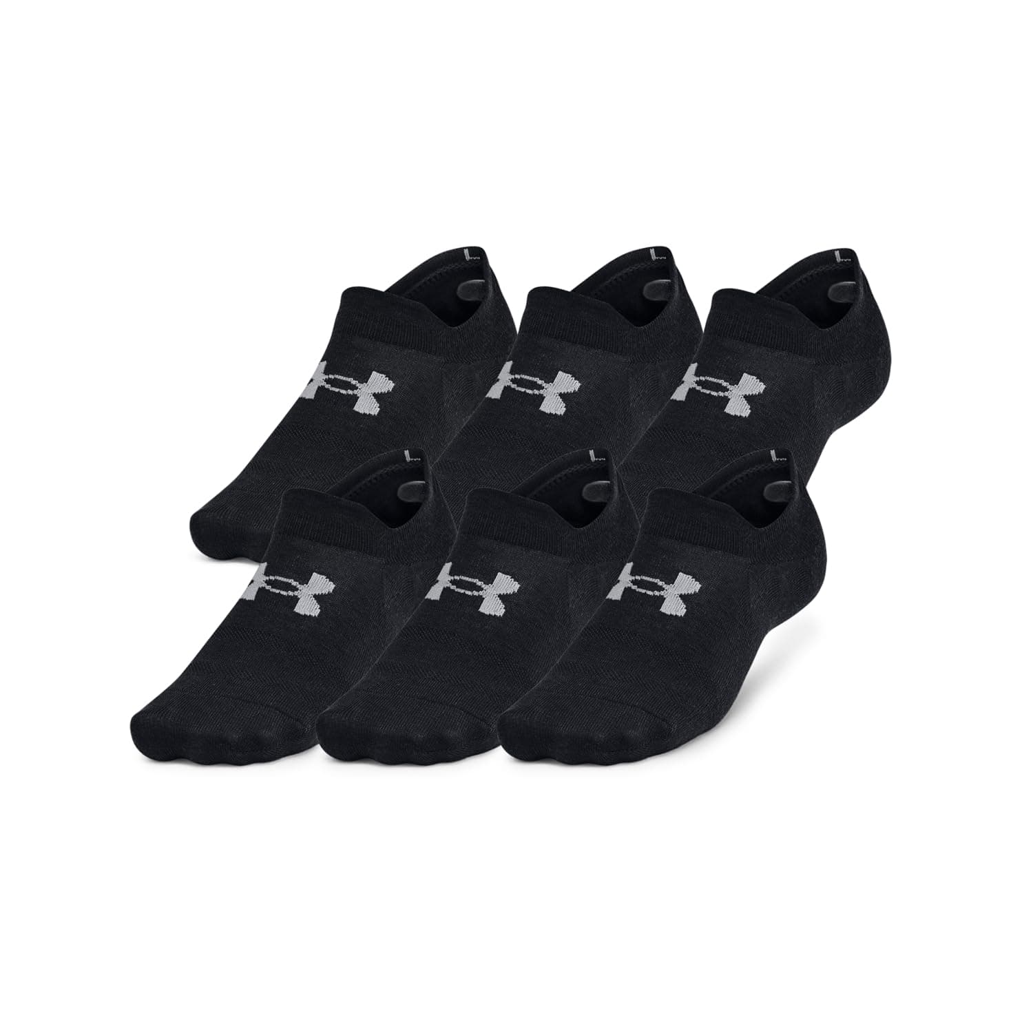 6-Pk Under Armour Unisex Adult Essential Ultra Low Tab Socks (Black)