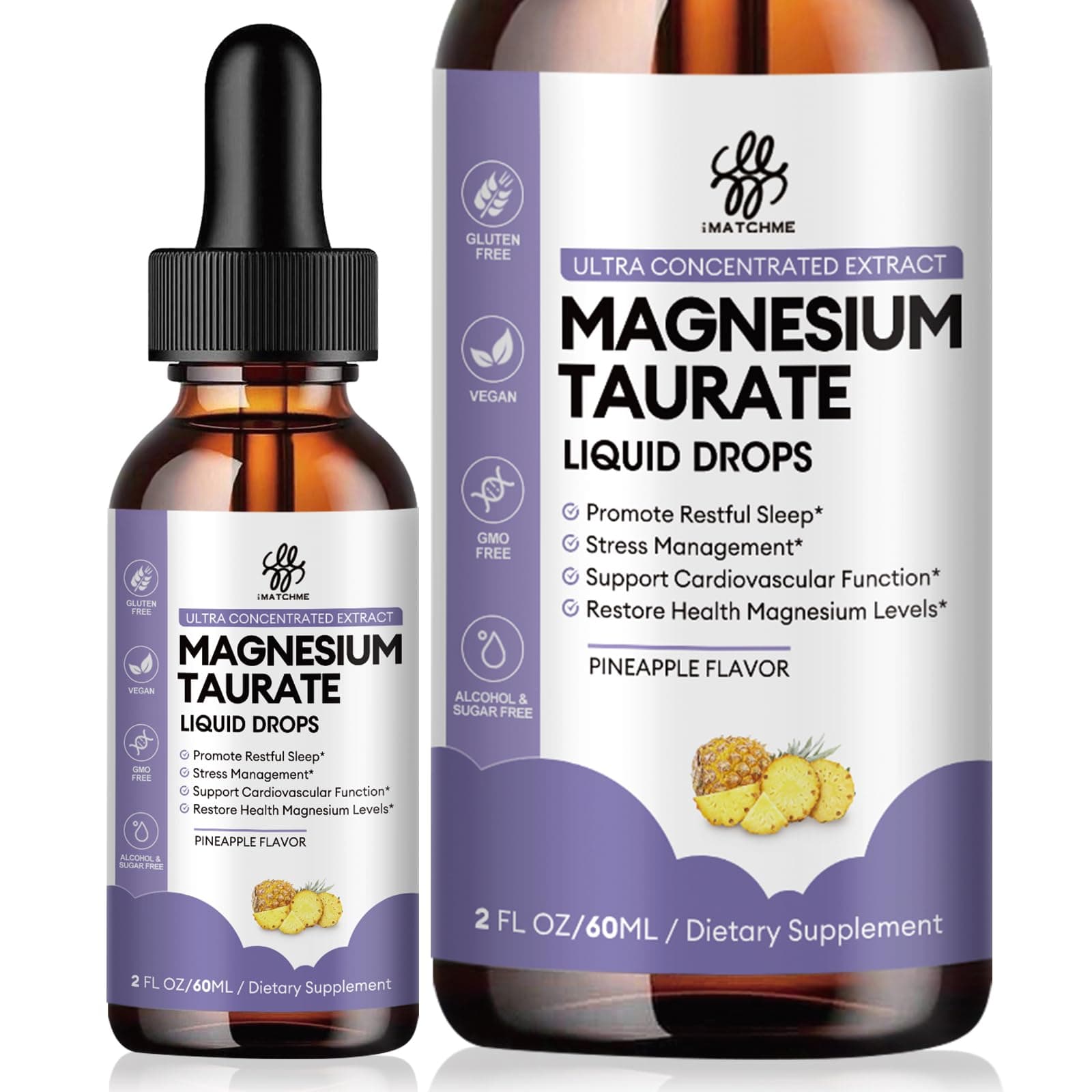 2-Oz iMatchme Magnesium Taurate Liquid Drops (Pineapple Flavor)