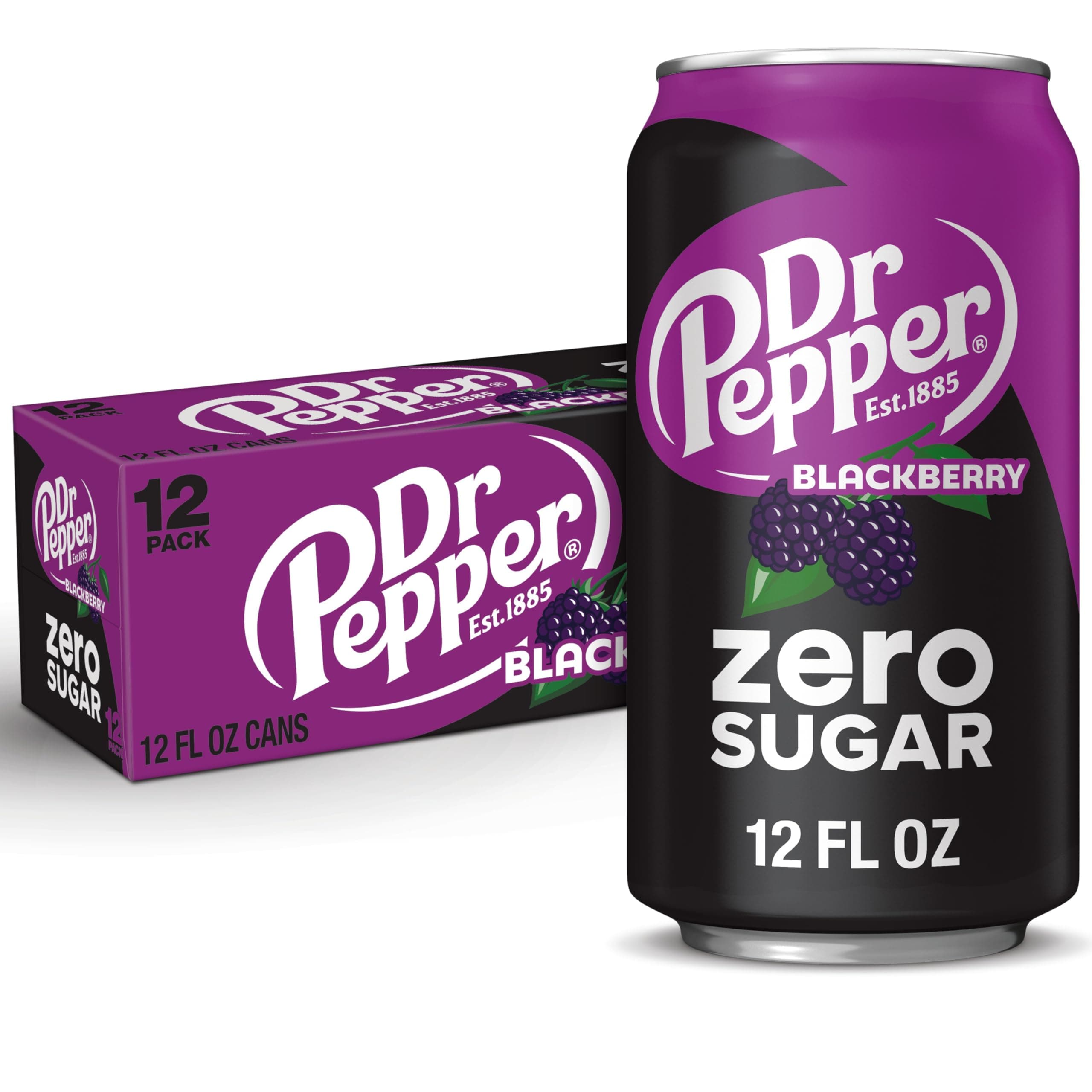 12-Pk 12-Oz Dr Pepper Zero Sugar Soda (Blackberry)
