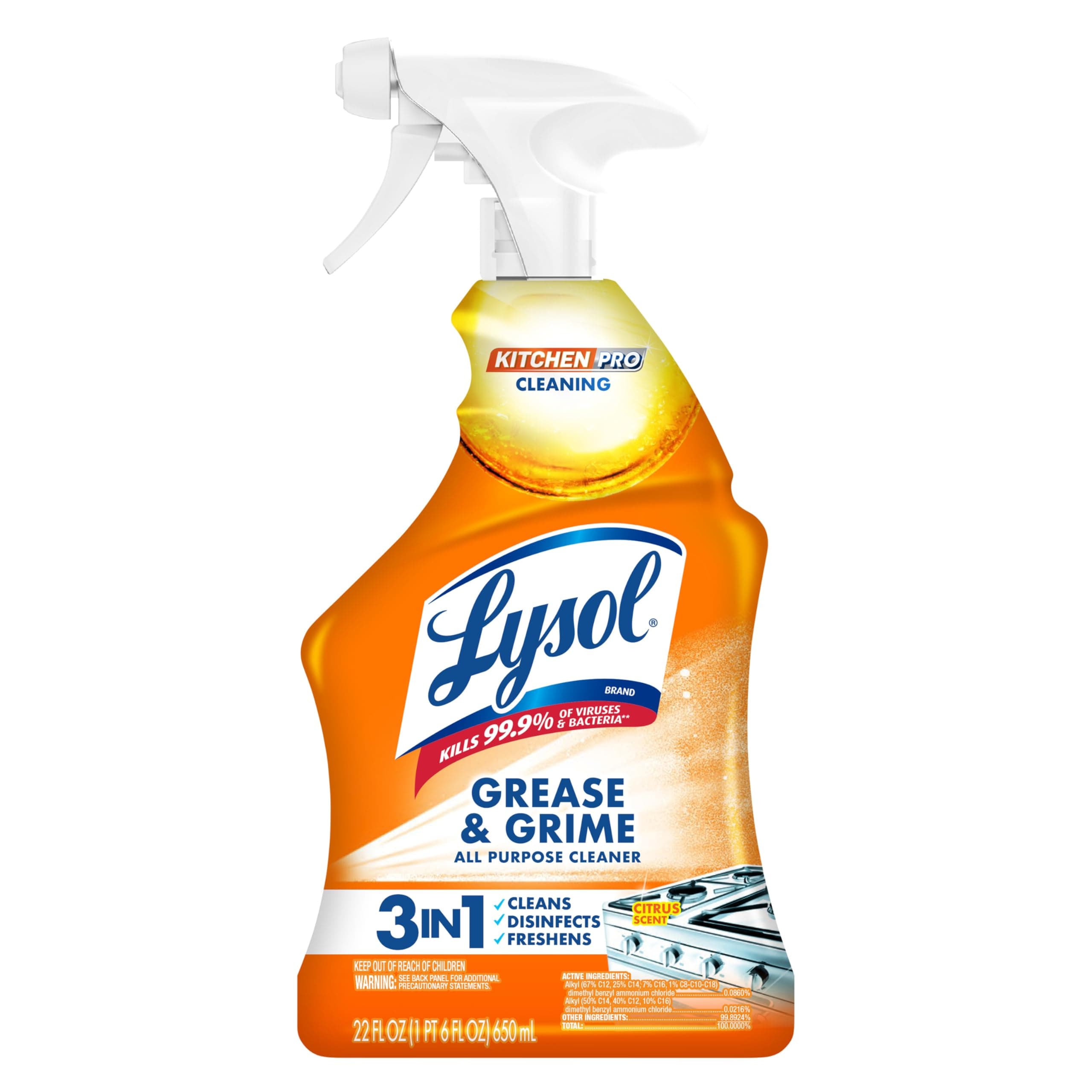 22-Oz Lysol Pro Kitchen Cleaner & Degreaser Spray (Citrus Scent)