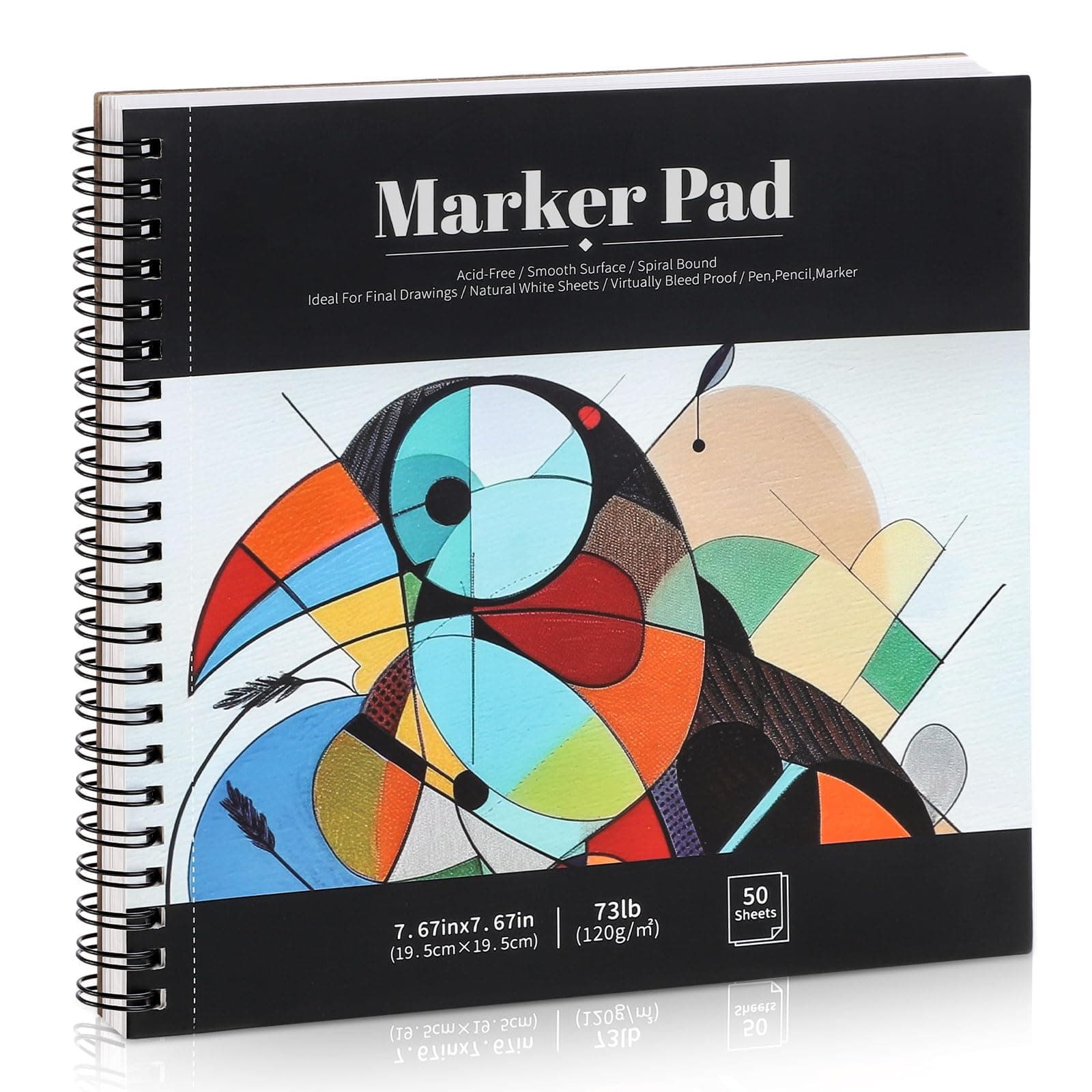 50-sheets 7.6"×7.6" Prediut Art Marker Paper Pad