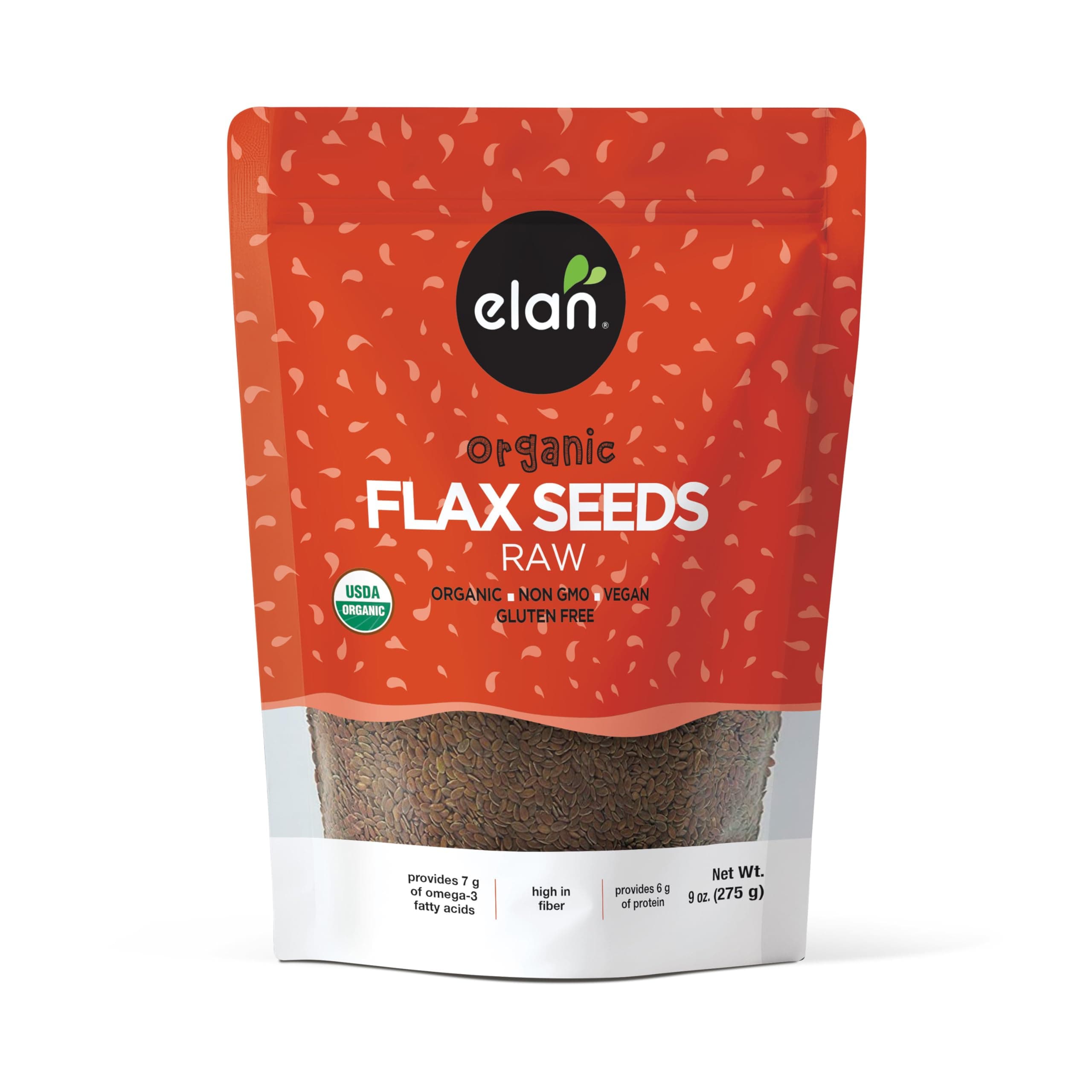 9-Oz Elan Organic Whole Raw Flax Seeds