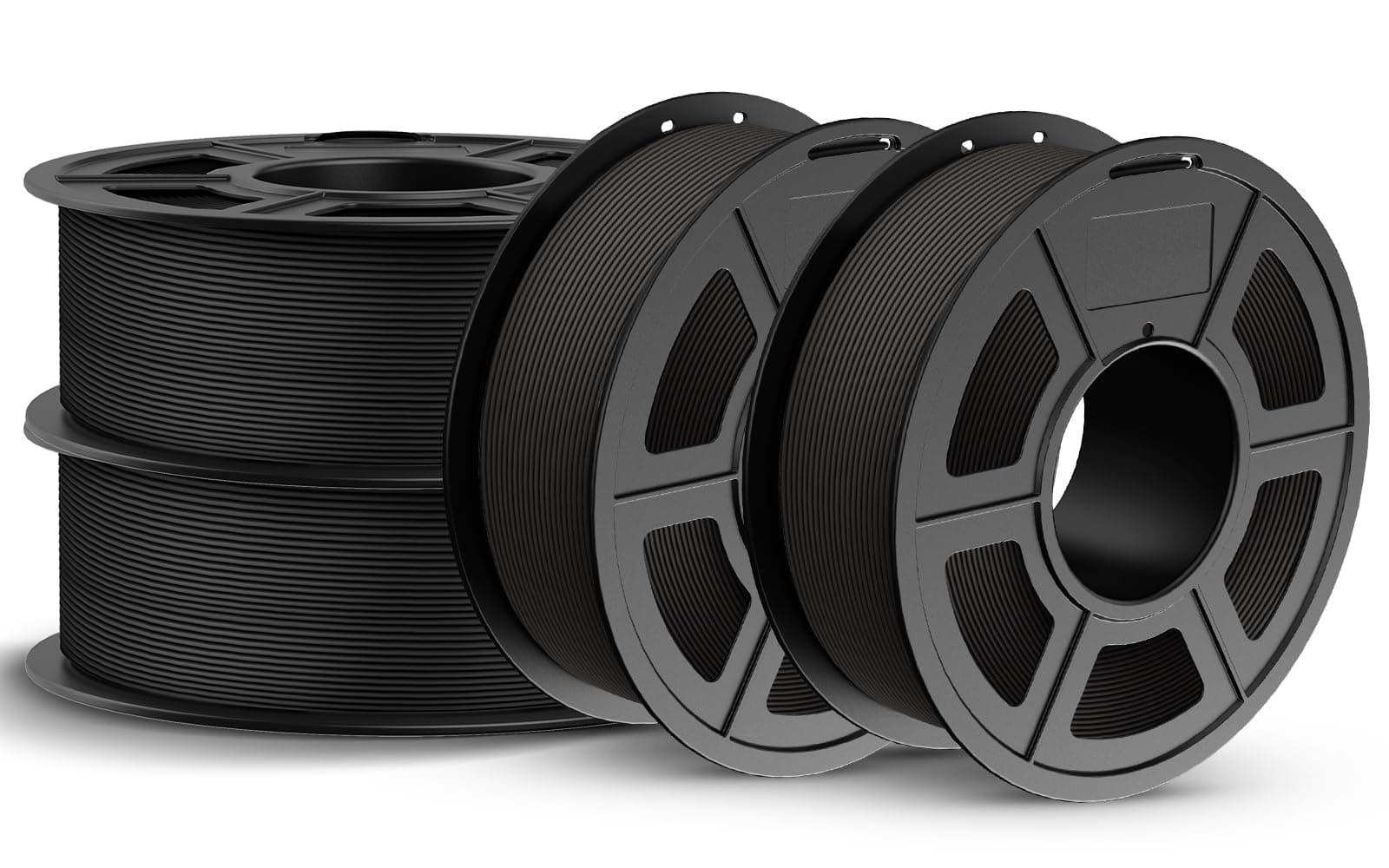 4-pk 1.1-kg Spools JAYO Matte PLA 3D Printer Filament 1.75mm Bundle (matte black)