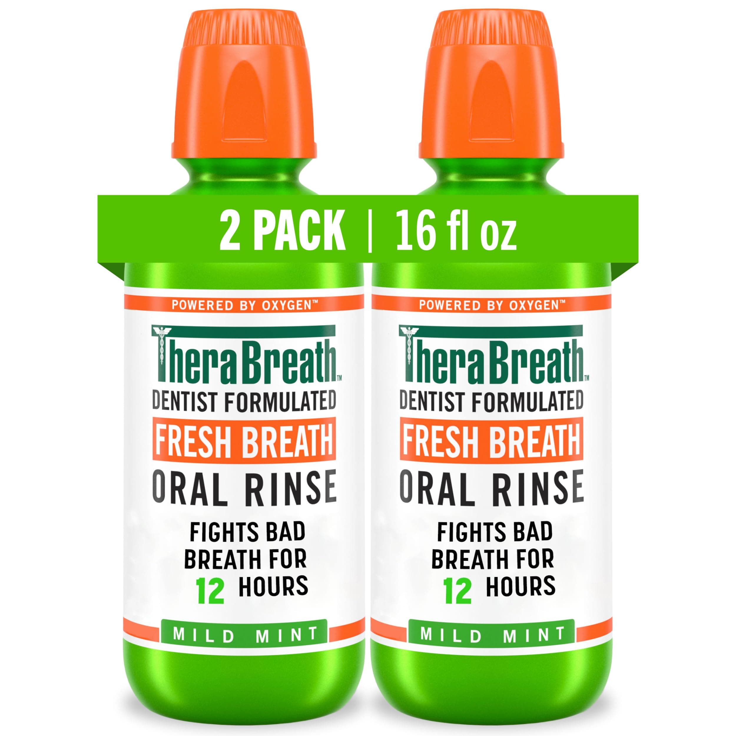 2-Pk 16-Oz TheraBreath Fresh Breath Oral Rinse (Mild Mint)