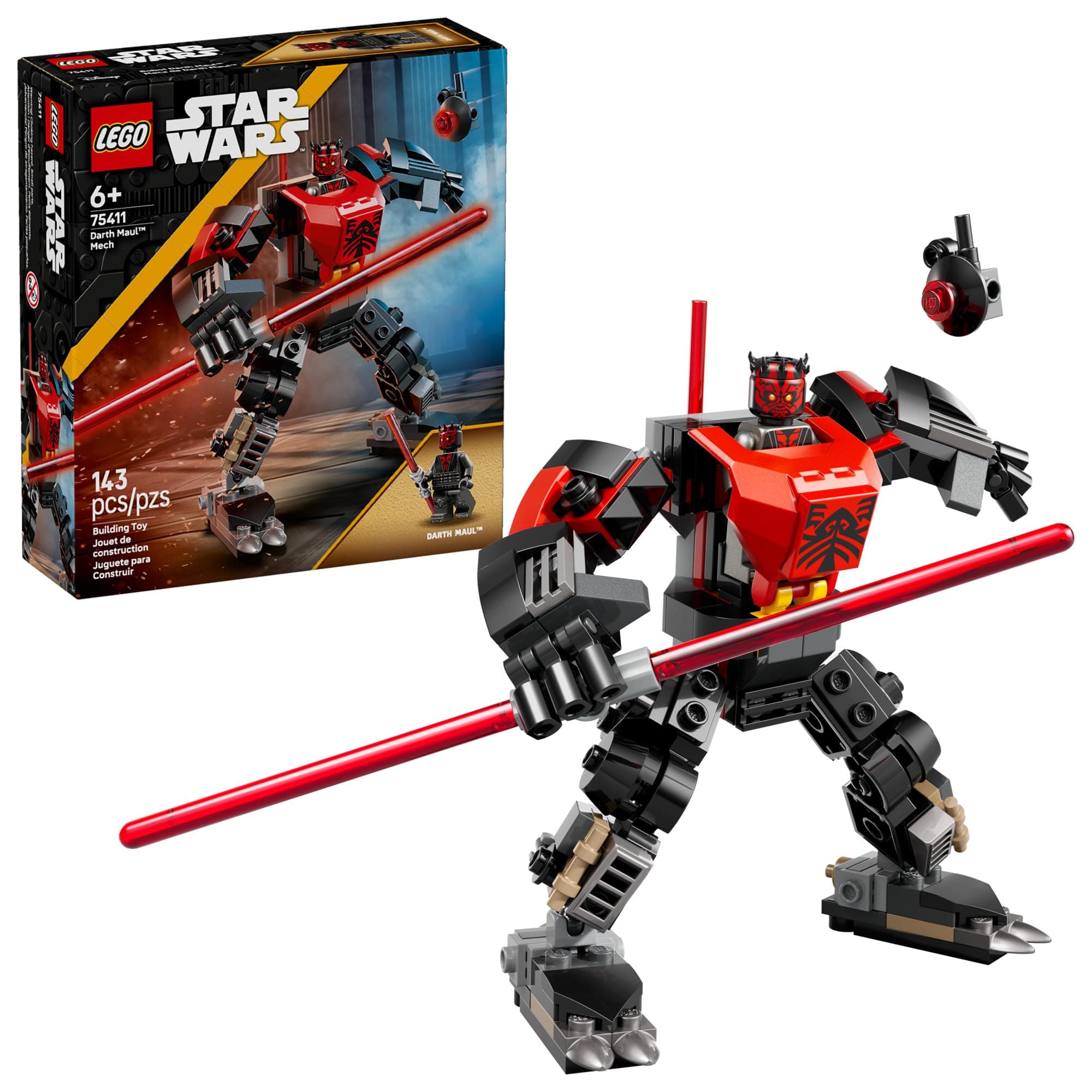 143-Pc LEGO Star Wars Darth Maul Mech Kids Building Toy