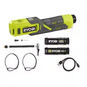 RYOBI USB Lithium High Pressure Inflator Kit w/ 2x 2Ah USB Lithium Battery