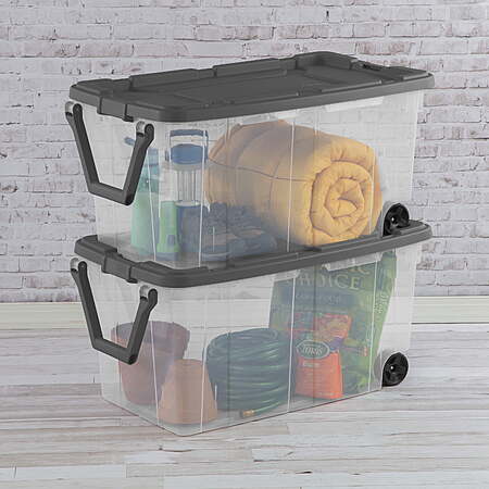 2-Ct Sterilite 40-Gallon Wheeled Industrial Plastic Tote (Various Colors)