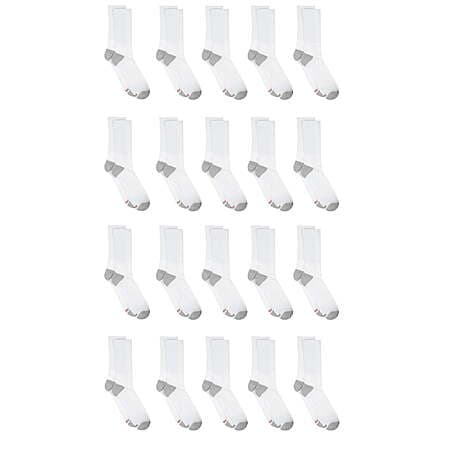 20-Pairs Hanes Men's Lightweight Comfort Super Value Crew Socks