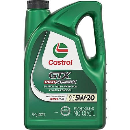 5-qt Castrol GTX High Mileage Synthetic Blend Motor Oil (5W-20 or 10W-30)