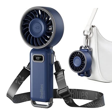 Diveblues 100-Speed Rechargeable Foldable Handheld Turbo Fan